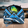 BlueJose Mahi Mahi Fishing Blue Tire Triangle Pattern Personalized Cap