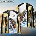 BlueJose Trout Fishing Golden Premium Dynamic Strike Custom Name & Team Name 3D Shirts