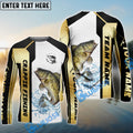BlueJose Crappie Fishing Golden Premium Dynamic Strike  Name & Team Name 3D Shirts