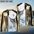 BlueJose Marlin Fishing Golden Premium Dynamic Strike Custom Name & Team Name 3D Shirts