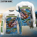 BlueJose Trout Fishing Patriotic Splash Making Memories One Fish At A Time‚ Custom Name & Team Name 3D Shirts