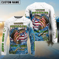 BlueJose Crappie Fishing Patriotic Splash Making Memories One Fish At A Time‚ Custom Name & Team Name 3D Shirts