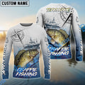 BlueJose Crappie Fishing Realistic Fish Compass Anchor Pattern Custom Name & Team Name 3D Shirts