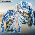 BlueJose Bass Fishing Jumping Fish Rope Hook Ocean Theme Custom Name & Team Name 3D Shirts