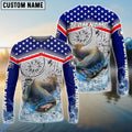 BlueJose Catfish Fishing American Anchor Compass Lighthouse Graphic Custom Name & Team Name 3D Shirts