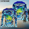 BlueJose Mahi Mahi Fishing Blue Fiction Sea Custom Name & Team Name 3D Shirts