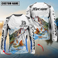 BlueJose Pike Fishing White Black Curve Pattern Design Custom Name & Team Name 3D Shirts