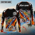 BlueJose Trout Fishing Fire Touch Custom Name & Team Name 3D Shirts