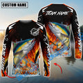 BlueJose Tuna Fishing Fire Touch Custom Name & Team Name 3D Shirts