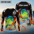 BlueJose Mahi-Mahi Fishing Fire Touch Custom Name & Team Name 3D Shirts