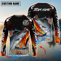 BlueJose Salmon Fishing Fire Touch Custom Name & Team Name 3D Shirts