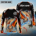 BlueJose Redfish Fishing Fire Touch Custom Name & Team Name 3D Shirts