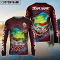 BlueJose Mahi-Mahi Fishing Red Dragon Scale Lightning Custom Name & Team Name 3D Shirts