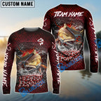 BlueJose Redfish Fishing Red Dragon Scale Lightning Custom Name & Team Name 3D Shirts