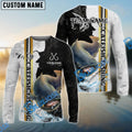 BlueJose Catfish Fishing Split Grunge Splash Design Custom Name & Team Name 3D Shirts