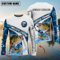 BlueJose Walleye Fishing Honeycomb Electric Water Splash Custom Name & Team Name 3D Shirts