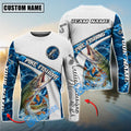 BlueJose Pike Fishing Honeycomb Electric Water Splash Custom Name & Team Name 3D Shirts