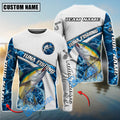 BlueJose Tuna Fishing Honeycomb Electric Water Splash Custom Name & Team Name 3D Shirts