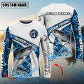 BlueJose Salmon Fishing Honeycomb Electric Water Splash Custom Name & Team Name 3D Shirts