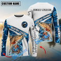 BlueJose Redfish Fishing Honeycomb Electric Water Splash Custom Name & Team Name 3D Shirts
