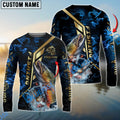 BlueJose Trout Fishing Gold Smoke Premium Sport Style Custom Name & Team Name 3D Shirts