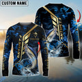 BlueJose Marlin Fishing Gold Smoke Premium Sport Style Custom Name & Team Name 3D Shirts