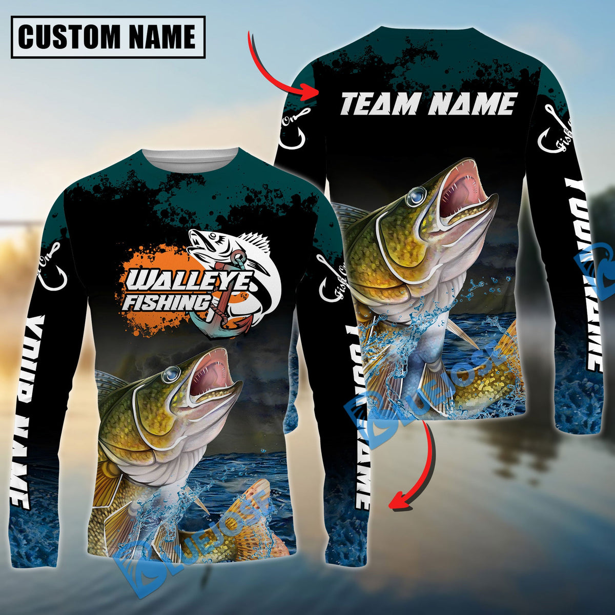 BlueJose Walleye Fishing The Ultimate Master Custom Name & Team Name 3D Shirts