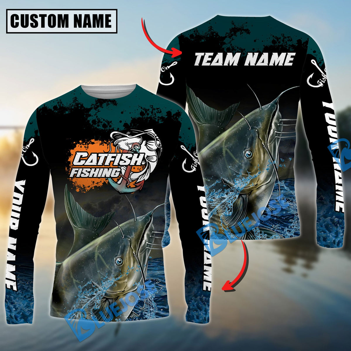 BlueJose Catfish Fishing The Ultimate Master Custom Name & Team Name 3D Shirts