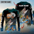 BlueJose Pike Fishing The Ultimate Master Custom Name & Team Name 3D Shirts