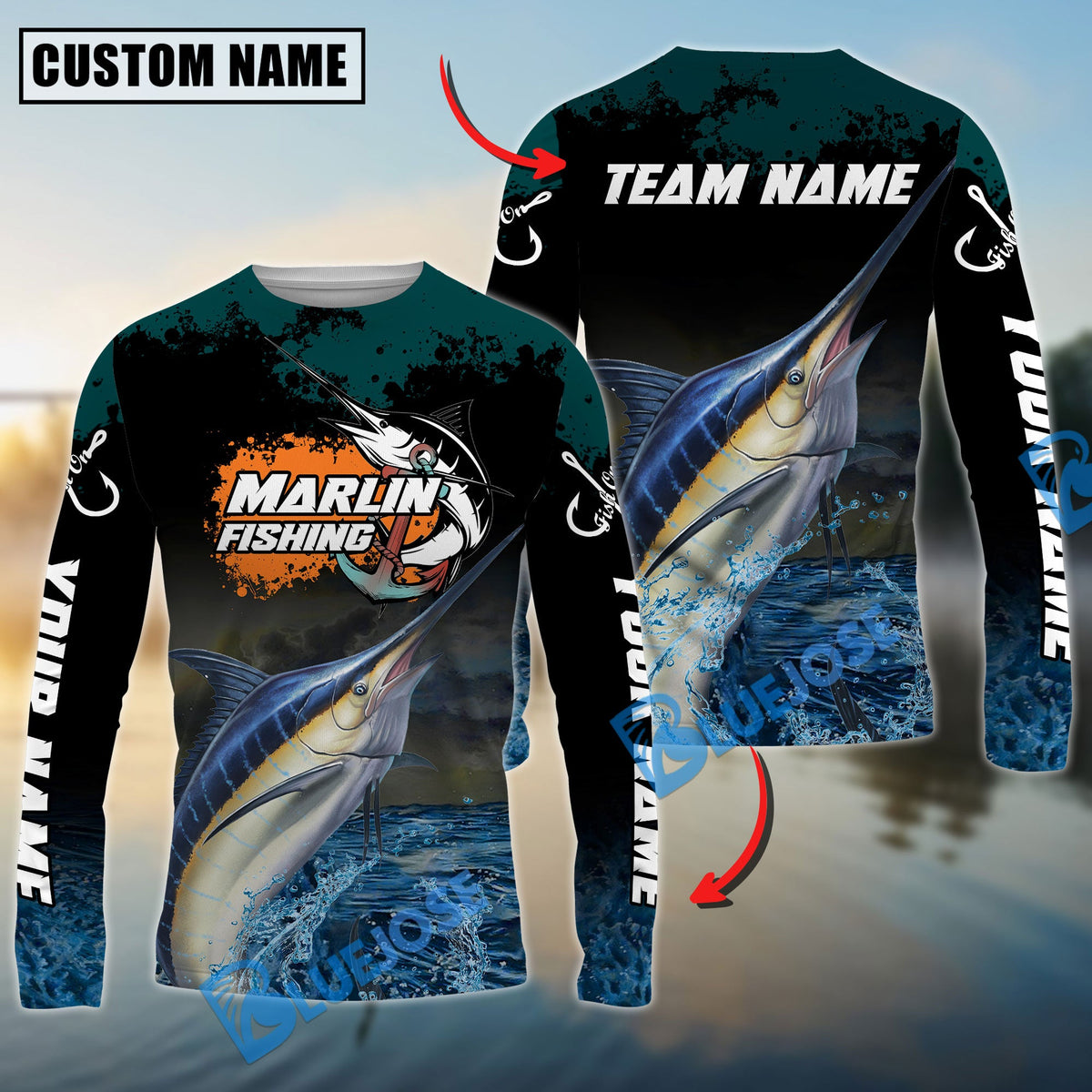 BlueJose Marlin Fishing The Ultimate Master Custom Name & Team Name 3D Shirts
