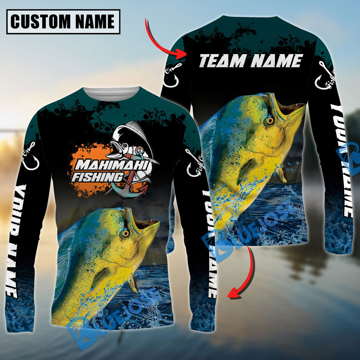 BlueJose Mahi-Mahi Fishing The Ultimate Master Custom Name & Team Name 3D Shirts