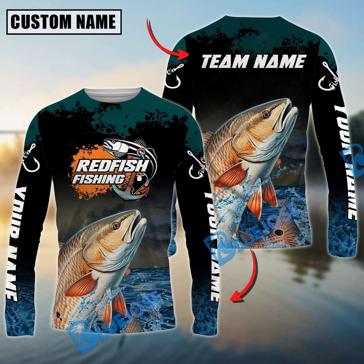 BlueJose Redfish Fishing The Ultimate Master Custom Name & Team Name 3D Shirts