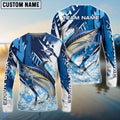 BlueJose Marlin Fishing Technical Fish Scale Custom Name & Team Name 3D Shirts