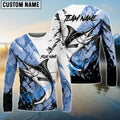 BlueJose Marlin Fishing Blue White Long Jumping Splash Water Graphic Custom Name & Team Name 3D Shirts