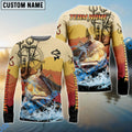 BlueJose Redfish Fishing Sunset Compass Custom Name & Team Name 3D Shirts