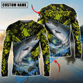BlueJose Salmon Fishing Neon Splash Custom Name & Team Name 3D Shirts