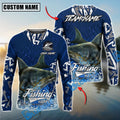 BlueJose Catfish Fishing Tribal Blue Custom Name & Team Name 3D Shirts