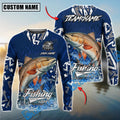 BlueJose Redfish Fishing Tribal Blue Custom Name & Team Name 3D Shirts