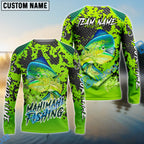 BlueJose Fishing Light Green Camo Scale Custom Name & Team Name 3D Shirts (12 Breeds)