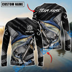 BlueJose Fishing Black Gray Grunge Anchor Vintage Custom Name & Team Name 3D Shirts (12 Breeds)