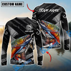 BlueJose Fishing Black Gray Grunge Anchor Vintage Custom Name & Team Name 3D Shirts (12 Breeds)