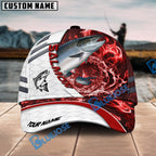 BlueJose Fishing White Red Lava Sport Personalized Name Classic 3D Cap Personalized Cap (13 Breeds)
