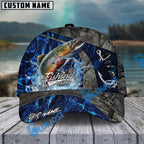BlueJose Fishing Water Splash Camo Happy Personalized Name Classic 3D Cap Personalized Cap (13 Breeds)