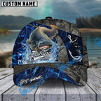 BlueJose Fishing Water Splash Camo Happy Personalized Name Classic 3D Cap Personalized Cap (13 Breeds)