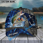 BlueJose Fishing Water Splash Camo Happy Personalized Name Classic 3D Cap Personalized Cap (13 Breeds)