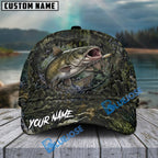 BlueJose Fishing Mossy Camo Water Ring Personalized Name Classic 3D Cap (13 Breeds)