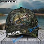 BlueJose Fishing Mossy Camo Water Ring Personalized Name Classic 3D Cap (13 Breeds)