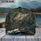 BlueJose Fishing Mossy Camo Water Ring Personalized Name Classic 3D Cap (13 Breeds)