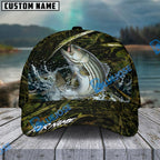 BlueJose Fishing Woodland Camouflage Water Splash Personalized Name Classic 3D Cap (13 Breeds)