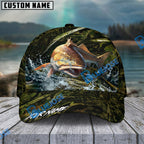 BlueJose Fishing Woodland Camouflage Water Splash Personalized Name Classic 3D Cap (13 Breeds)
